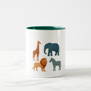 2 Couleurs Tasse - Animaux de Zoo