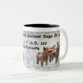 2 Couleurs Tasse antique de chiens (Devant droit)