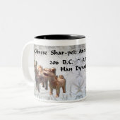 2 Couleurs Tasse antique de chiens (Devant gauche)
