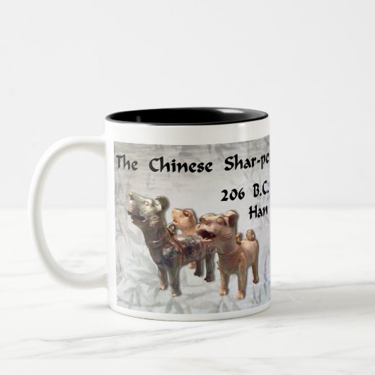 2 Couleurs Tasse antique de chiens (Gauche)