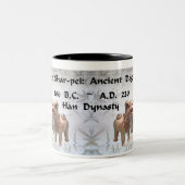 2 Couleurs Tasse antique de chiens (Centre)