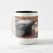 2 Couleurs Tasse antique de machine à écrire (Devant gauche)