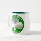 2 Couleurs Tasse argentée de nouveautés de shamrock (Devant gauche)