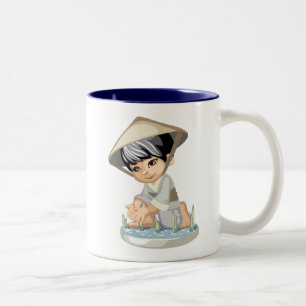 2 Couleurs Tasse asiatique de garçon