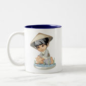 2 Couleurs Tasse asiatique de garçon (Gauche)