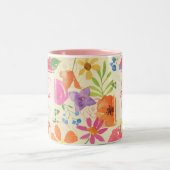 2 Couleurs Tasse assez florale de monogramme (Centre)