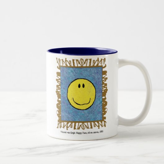 2 Couleurs tasse au visage heureux post-impressionnisme (Droit)