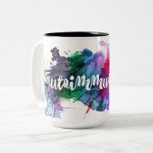 2 Couleurs Tasse autoimmune d'éclaboussure de tribu (Devant gauche)