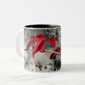 2 Couleurs Tasse aux feuilles rouges (Devant gauche)