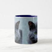 2 Couleurs Tasse aux yeux verts de chat (Centre)