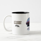 2 Couleurs Tasse avec "ACCROCHÉ ! " (Gauche)