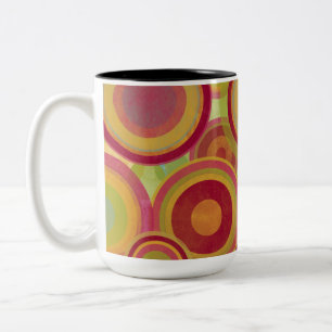 2 Couleurs Tasse avec anneaux et cercles vifs et colorés