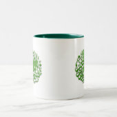 2 Couleurs Tasse avec Bismillah (vert) (Centre)