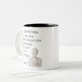 2 Couleurs Tasse avec citation de Marc Aurèle (Devant gauche)