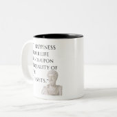 2 Couleurs Tasse avec citation de Marc Aurèle (Devant gauche)