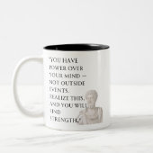 2 Couleurs Tasse avec citation de Marc Aurèle (Gauche)