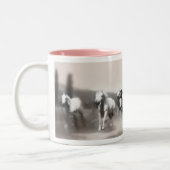 2 Couleurs Tasse avec des chevaux arabes (Gauche)