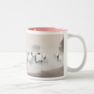 2 Couleurs Tasse avec des chevaux arabes