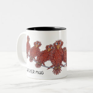 2 Couleurs Tasse avec dessins animés d'oiseaux
