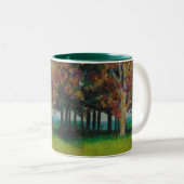 2 Couleurs Tasse avec en automne" la conception "à la maison (Devant droit)
