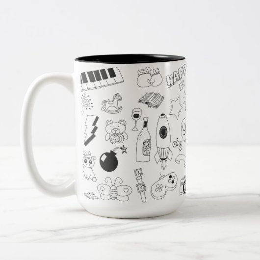 2 Couleurs Tasse avec jolie image (Gauche)