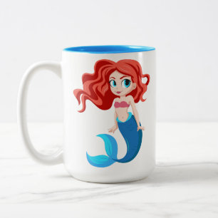 2 Couleurs Tasse avec jolie sirène, tasse pour fille