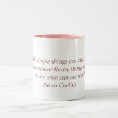 2 Couleurs Tasse avec la citation de Paulo Coelho (Centre)