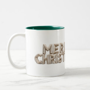 2 Couleurs Tasse avec lettres majuscules en origami «Joyeux N