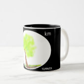 2 Couleurs tasse avec peinture d'arbre km (Devant droit)