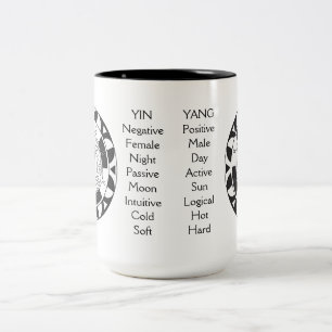 2 Couleurs Tasse avec signification du symbole asiatique Yin 