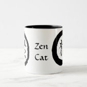 2 Couleurs Tasse B/W de cercle de chat de zen (Centre)
