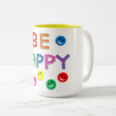 2 Couleurs Tasse Be Happy (Devant droit)