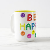 2 Couleurs Tasse Be Happy (Devant gauche)