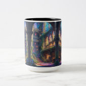2 Couleurs Tasse Bibliothèque Enchantée (Centre)
