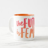 2 Couleurs Tasse bicolore 11 oz - Le Futur est Féminin (Devant gauche)