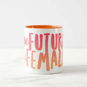2 Couleurs Tasse bicolore 11 oz - Le Futur est Féminin