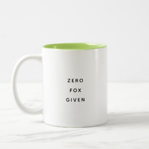 2 Couleurs Tasse bicolore avec humour de bureau Zero Fox Give