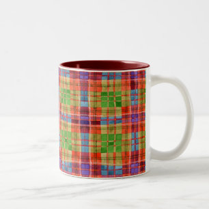 2 Couleurs Tasse bicolore bordeaux MAC RAE TARTAN