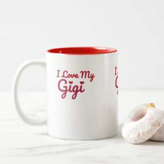 2 Couleurs Tasse bicolore J'adore ma Gigi – Cadeau pour une s