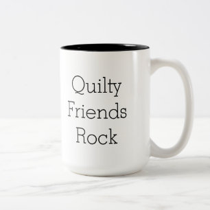 2 Couleurs Tasse bilatérale de roche d'amis de Quilty