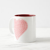 2 Couleurs Tasse binaire de coeur (Devant gauche)