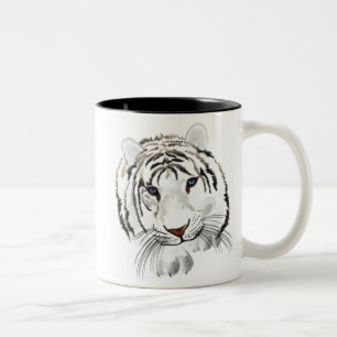 2 Couleurs Tasse blanche de tigre