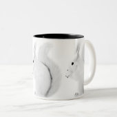 2 Couleurs Tasse blanche d'écureuil (Devant droit)