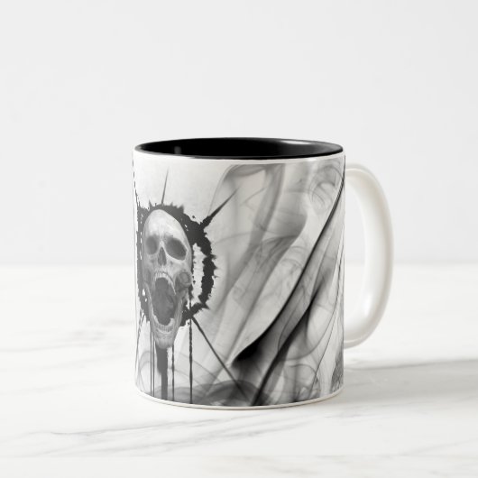 2 Couleurs Tasse (blanche) éternelle de cri perçant de la (Devant droit)