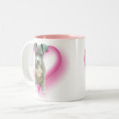 2 Couleurs Tasse bleue de chiot de pitbull (Devant gauche)