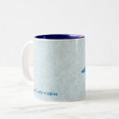 2 Couleurs Tasse bleue de dinosaure (Devant gauche)