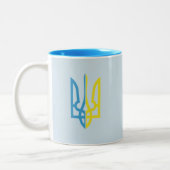 2 Couleurs Tasse bleue/jaune ukrainienne de Tryzub (Gauche)