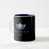 2 Couleurs Tasse bleue nommée faite sur commande de couronne (Devant gauche)