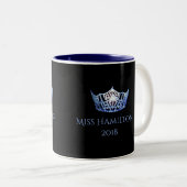 2 Couleurs Tasse bleue nommée faite sur commande de couronne (Devant droit)