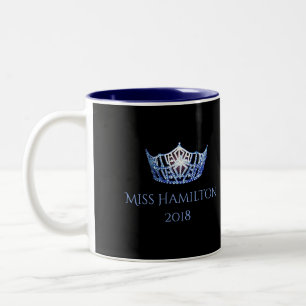 2 Couleurs Tasse bleue nommée faite sur commande de couronne